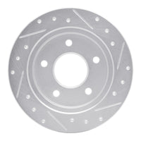 R1 Concepts R1 88-94 Buick Regal Rear Left Drilled & Slotted Silver Brake Rotor