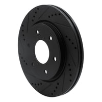 R1 Concepts R1 05-07 Infiniti QX56 Front Left Drilled & Slotted Black Brake Rotor
