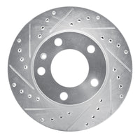 R1 Concepts R1 82-89 BMW 535I Front Left Drilled & Slotted Silver Brake Rotor