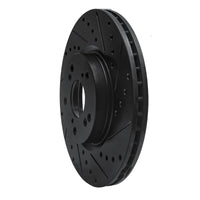 R1 Concepts R1 06-14 Honda Ridgeline Rear Right Drilled & Slotted Black Brake Rotor