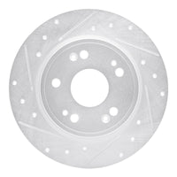 R1 Concepts R1 16-16 Honda CR-Z Rear Left Drilled & Slotted Silver Brake Rotor