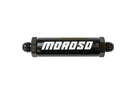Moroso In-Line Fuel Filter - 6.5in -8An - 40 Micron SS Filter - Aluminum