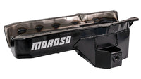 Moroso 86-Up Chevrolet SBC (w/Passenger Side Dipstick) Wet Sump 5.5qt 7.5in Steel Oil Pan - Black