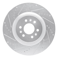 R1 Concepts R1 04-11 Cadillac STS Front Left Drilled & Slotted Silver Brake Rotor