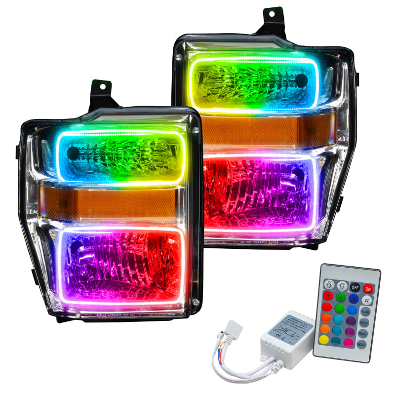 ORACLE Lighting Oracle 08-10 Ford F250 Pre-Assembled Halo Headlights Chrome Housing- w/Simple Controller