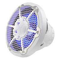DS18 Hybrid Marine Speaker w/ Driver And RGB LEDs 10in 2-Way 450 Watts RMS 4 ohm White w/ Cover