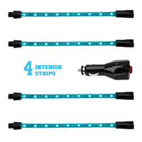 XKGLOW XK Glow Strip Single Color XKGLOW UnderglowLED Accent Light Car/Truck Kit Light Blue - 4x8In