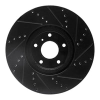 R1 Concepts R1 07-15 Infiniti Q60 Front Left Drilled & Slotted Black Brake Rotor
