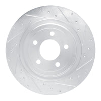 R1 Concepts R1 20-25 Ford Mustang Rear Right Drilled & Slotted Silver Brake Rotor