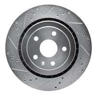 R1 Concepts R1 16-24 Cadillac ATS Rear Left Drilled & Slotted Silver Brake Rotor