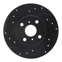 R1 Concepts R1 87-89 Toyota MR2 Rear Left Drilled & Slotted Black Brake Rotor