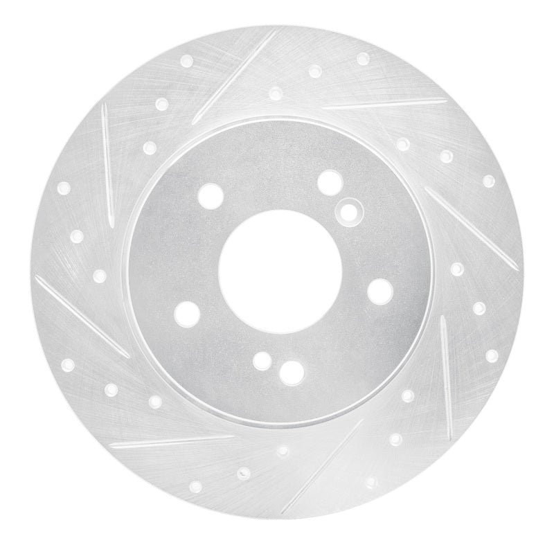 R1 Concepts R1 96-98 Mercedes-Benz SL320 Rear Left Drilled & Slotted Silver Brake Rotor