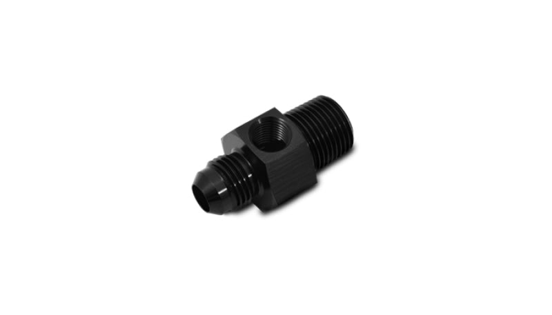 Vibrant -8AN Male to 3/8in NPT Male Union Adapter Fitting w/ 1/8in NPT Port