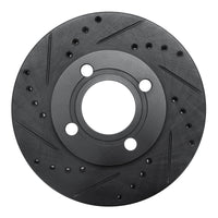 R1 Concepts R1 84-87 Audi 4000 Quattro Front Left Drilled & Slotted Black Brake Rotor