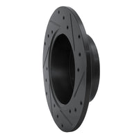 R1 Concepts R1 99-02 Audi A6 Quattro Rear Left Drilled & Slotted Black Brake Rotor