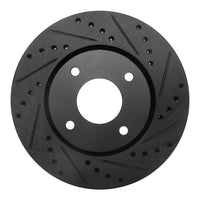 R1 Concepts R1 07-14 Nissan Cube Front Right Drilled & Slotted Black Brake Rotor