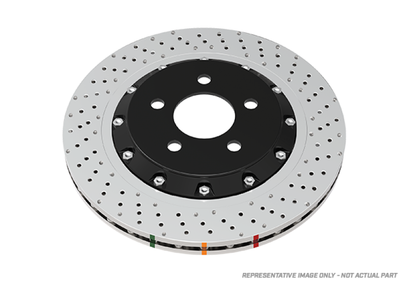 DBA 13-20 Lexus GS350 F Sport RWD Front 5000 Series Cross Drilled Rotor w/Black Hat