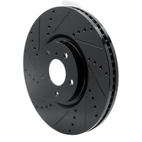 R1 Concepts R1 07-15 Infiniti Q60 Front Left Drilled & Slotted Black Brake Rotor