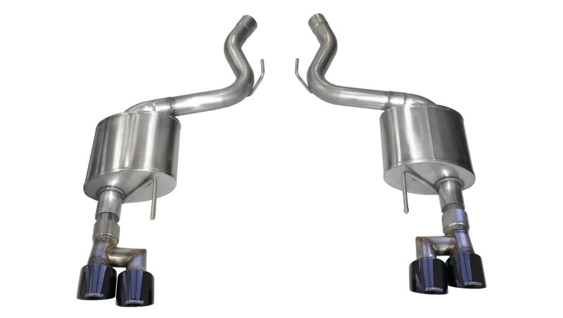 CORSA Performance Corsa 18-19 Ford Mustang 5.0L 3in Touring Axle-Back Dual Rear Exit w/ 4in Black PVD Pro-Seri