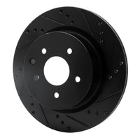 R1 Concepts R1 05-25 Infiniti EX37 Rear Right Drilled & Slotted Black Brake Rotor