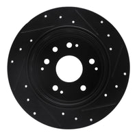 R1 Concepts R1 01-03 Acura CL Rear Left Drilled & Slotted Black Brake Rotor