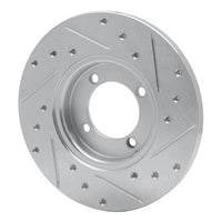 R1 Concepts R1 74-87 Dodge COLT Front Left Drilled & Slotted Silver Brake Rotor