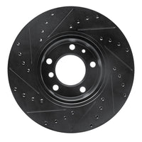 R1 Concepts R1 89-95 BMW 525IT Front Right Drilled & Slotted Black Brake Rotor