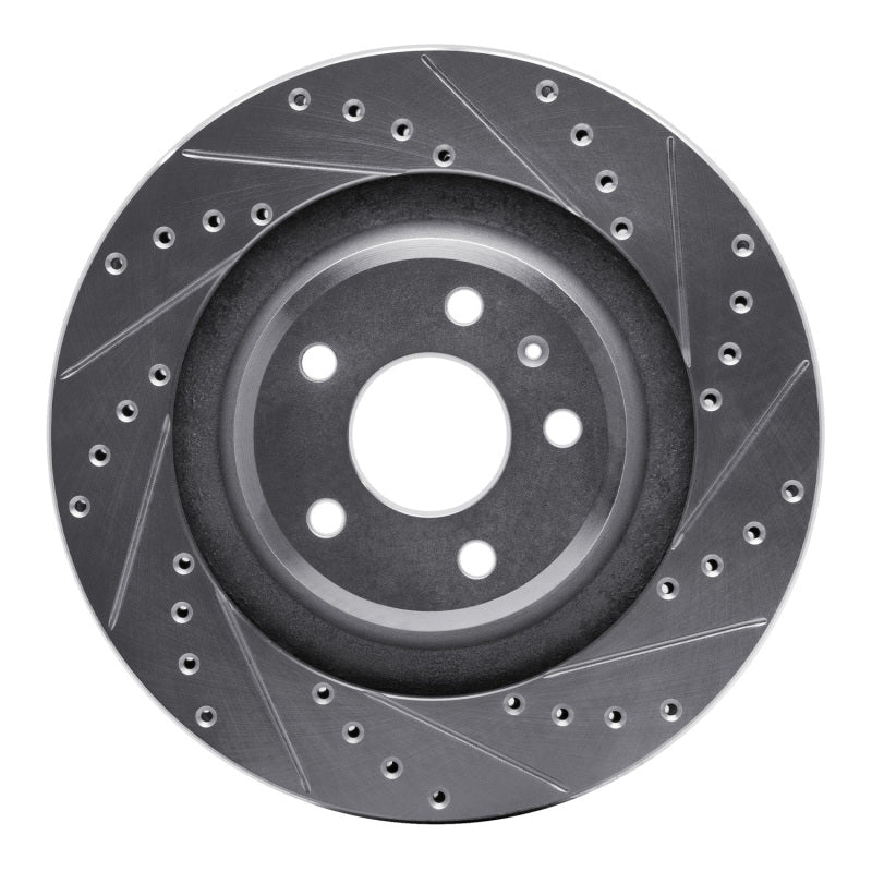 R1 Concepts R1 2008-2025 Audi A6 Quattro Rear Right Drilled & Slotted Silver Brake Rotor