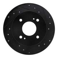 R1 Concepts R1 79-81 Nissan 200SX Rear Right Drilled & Slotted Black Brake Rotor