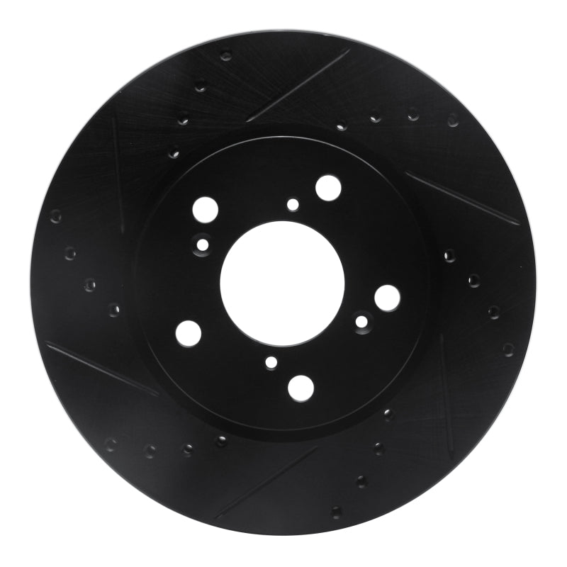 R1 Concepts R1 05-10 Honda Odyssey Front Left Drilled & Slotted Black Brake Rotor