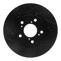 R1 Concepts R1 05-10 Honda Odyssey Front Left Drilled & Slotted Black Brake Rotor