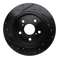 R1 Concepts R1 2015-2025 Lexus ES250 Rear Right Drilled & Slotted Black Brake Rotor