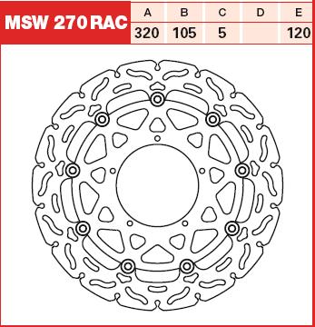 TRW MOTO MSW270RAC Brake Disc