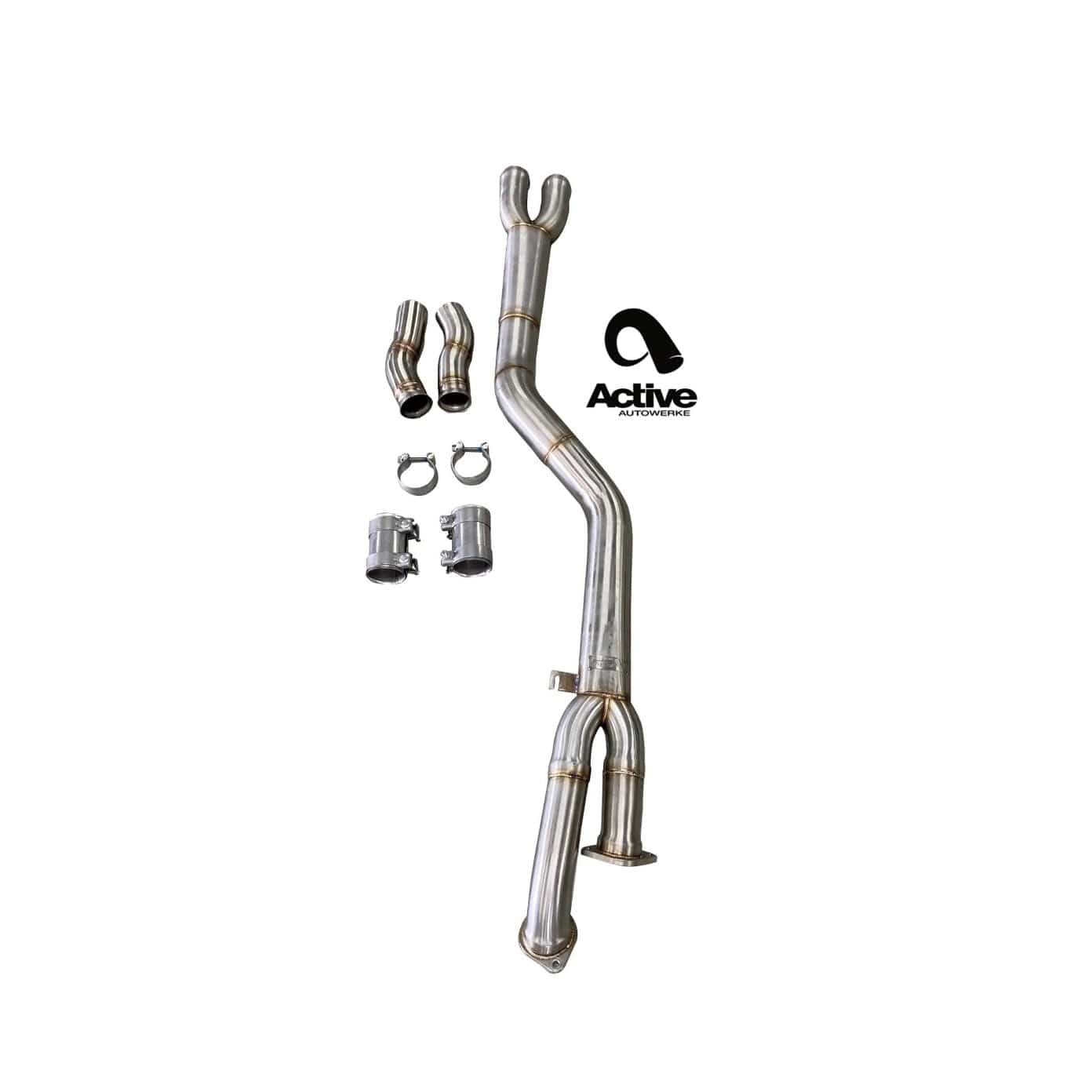 Active Autowerke BMW G80 G82 S58 Signature Single Mid-Pipe Exhaust with G-Brace - Resonated (M3 & M4) -