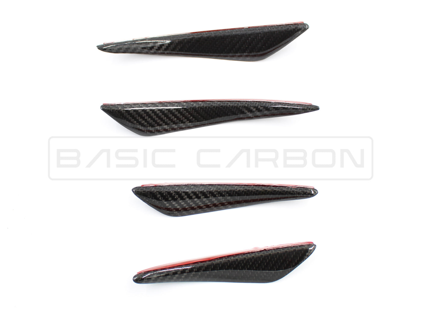 Basic Carbon Universal Pre-Preg Dry Carbon Front Bumper Corner Canard -