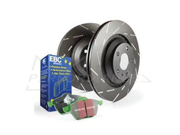 EBC Audi B8 B8.5 Greenstuff 2000 Series Front Sport Brake Pads & USR Slotted Discs Kit - ATE Caliper (A4 & A5)