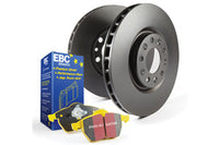 EBC Audi D3 A8 Yellowstuff 4000 Series Front Sport Brake Pads & Premium OE Replacement Plain Discs Kit - ATE Caliper