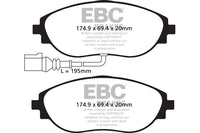 EBC Audi Seat Skoda Volkswagen Yellowstuff 4000 Series Front Sport Brake Pads & BSD Series Sport Discs Kit - TRW Caliper (Inc. 8S TTS, 5F Leon Cupra, 5E Octavia & MK7 Golf R) |