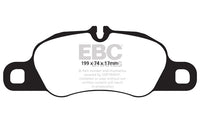EBC Porsche 981 Yellowstuff 4000 Series Front Sport Brake Pads & Premium OE Replacement Drilled Discs Kit - Brembo Caliper (Boxster & Cayman)