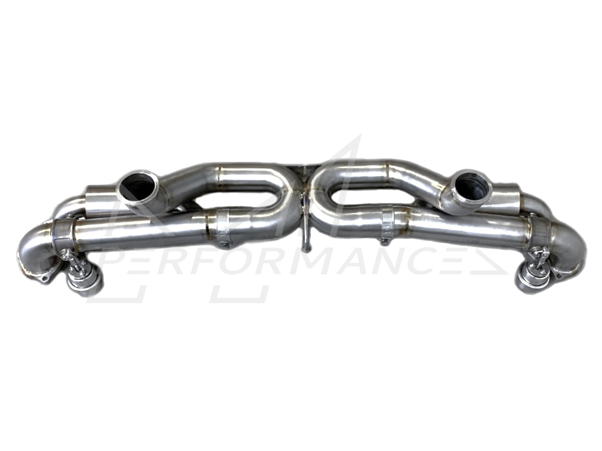 JCR Porsche 718 Titanium Silenced Valved Race Pipe with Inconel Rolled Tips (GT4, SPYDER & GTS 4.0) -