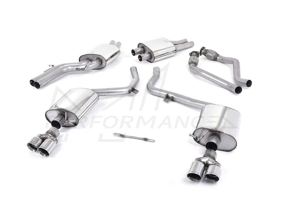 MillTek Audi B8 Resonated Cat-Back Exhaust (S4 & S5)