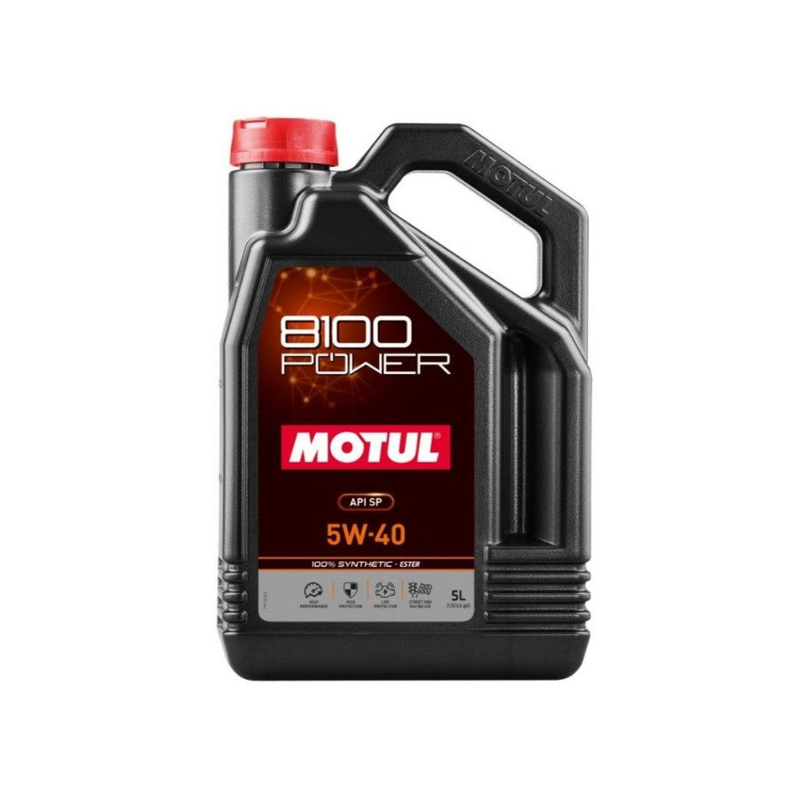 Motul 8100 Power 5w-40 Fully Synthetic Car Engine Oil 5l
