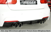 Rieger BMW 3 Series F30 F31 Rear Quad Diffuser for Twin Tailpipe Left & Right (Inc. 320i, 335i & 340i)