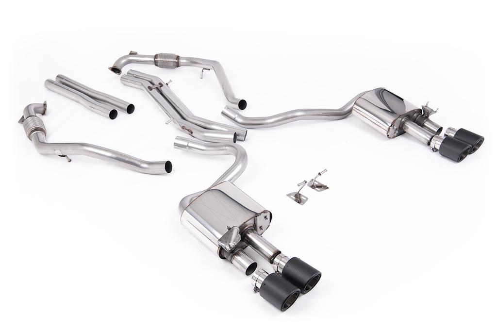 MillTek SSXAU1117 Cat-back Cat Back Non-Resonated (Louder) with Quad JET-100 Carbon Trims