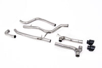 MillTek SSXFD372M Ford Fiesta MK8 1.0T ST Line (Non GPF Models) Dual Outlets - Non-Resonated (Louder) Dual Outlet Exhaust System with Cerakote Black GT-100 Trims (Includes Maxton Diffuser)