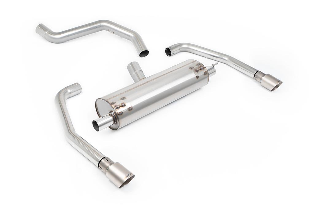 MillTek SSXINE124 Particulate Filter-back Resonated GT-90 Brushed Titanium Tips