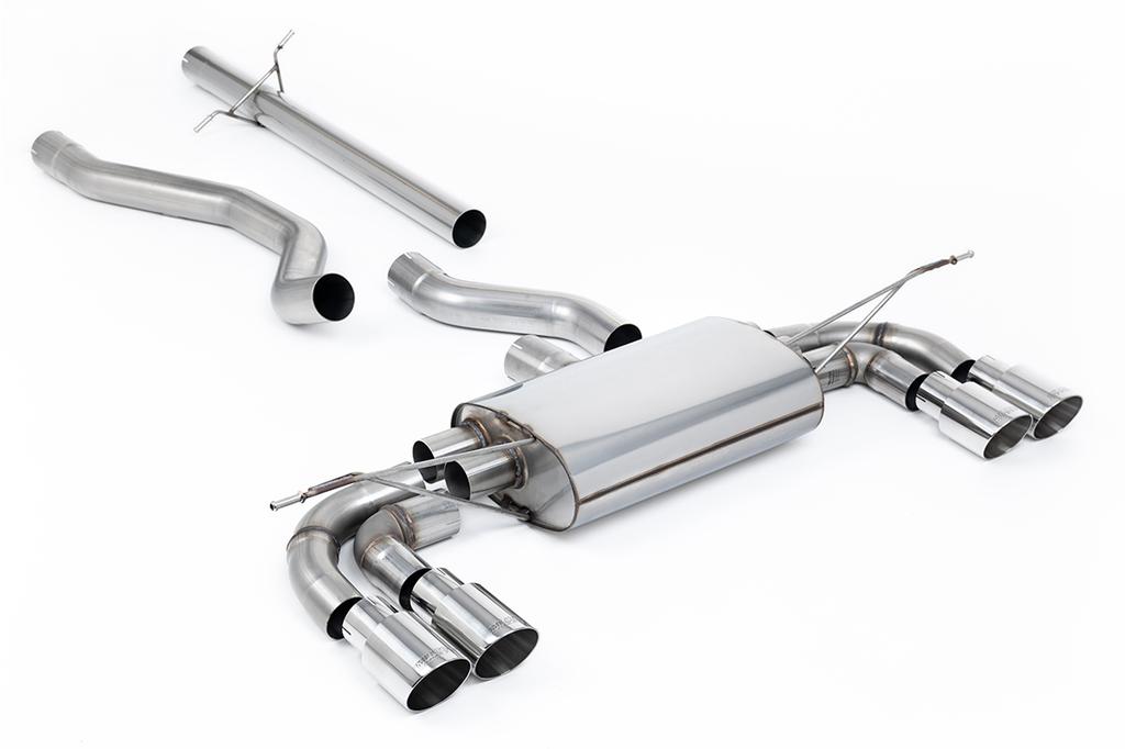 MillTek SSXLR209 Particulate Filter-back OPF/GPF Back System Non Resonated (Louder) with GT-90 Polished Trims