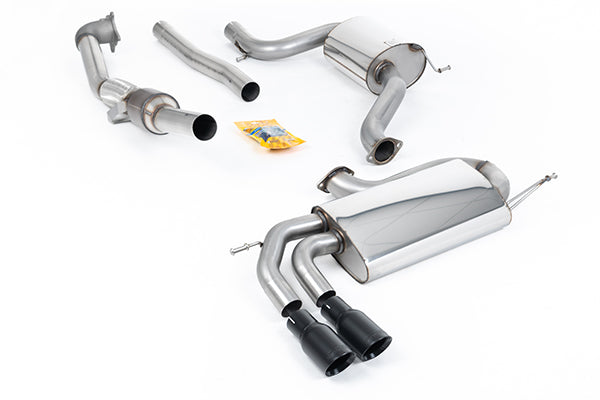 Milltek SSXVW276 VW 3-Inch Race System - Resonated (Quieter) - Cerakote Black Tips (Inc. Golf)