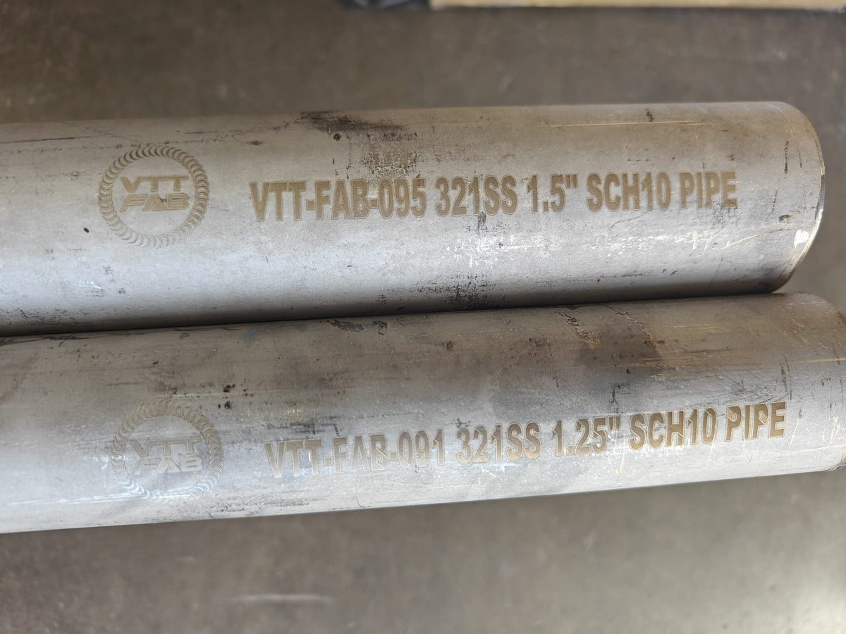 VTT SEAMLESS PIPE 321 STAINLESS – 4 FOOT LENGTH - ML Performance UK
