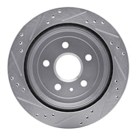 R1 Concepts R1 08-19 Cadillac CTS Rear Right Drilled & Slotted Silver Brake Rotor